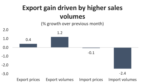 Graph Export gain driven by higher sales volumes